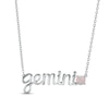 Thumbnail Image 0 of Lab-Created Opal Zodiac Gemini Necklace Sterling Silver 18"