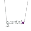 Thumbnail Image 0 of Amethyst Zodiac Gemini Necklace Sterling Silver 18"