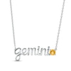 Thumbnail Image 0 of Citrine Zodiac Gemini Necklace Sterling Silver 18"