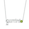 Thumbnail Image 0 of Peridot Zodiac Gemini Necklace Sterling Silver 18"