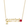 Thumbnail Image 0 of Lab-Created Ruby Zodiac Gemini Necklace 10K Yellow Gold 18"