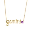 Thumbnail Image 0 of Amethyst Zodiac Gemini Necklace 10K Yellow Gold 18"
