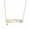 Thumbnail Image 0 of Swiss Blue Topaz Zodiac Gemini Necklace 10K Yellow Gold 18"