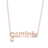 Thumbnail Image 0 of Lab-Created Opal Zodiac Gemini Necklace 10K Rose Gold 18"