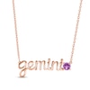 Thumbnail Image 0 of Amethyst Zodiac Gemini Necklace 10K Rose Gold 18"