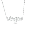 Thumbnail Image 0 of White Lab-Created Sapphire Zodiac Virgo Necklace Sterling Silver 18"