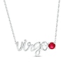 Thumbnail Image 0 of Lab-Created Ruby Zodiac Virgo Necklace 10K White Gold 18"