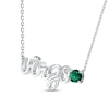 Thumbnail Image 1 of Lab-Created Emerald Zodiac Virgo Necklace 10K White Gold 18"