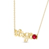 Thumbnail Image 1 of Lab-Created Ruby Zodiac Virgo Necklace 10K Yellow Gold 18"