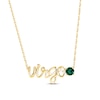 Thumbnail Image 0 of Lab-Created Emerald Zodiac Virgo Necklace 10K Yellow Gold 18"