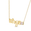 Thumbnail Image 1 of Lab-Created Opal Zodiac Virgo Necklace 10K Yellow Gold 18"