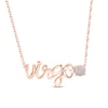 Thumbnail Image 0 of Lab-Created Opal Zodiac Virgo Necklace 10K Rose Gold 18"