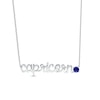 Thumbnail Image 0 of Blue Lab-Created Sapphire Zodiac Capricorn Necklace 10K White Gold 18"