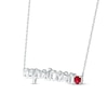 Thumbnail Image 1 of Lab-Created Ruby Zodiac Capricorn Necklace 10K White Gold 18"