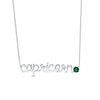 Thumbnail Image 0 of Lab-Created Emerald Zodiac Capricorn Necklace 10K White Gold 18"