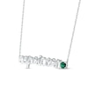Thumbnail Image 1 of Lab-Created Emerald Zodiac Capricorn Necklace 10K White Gold 18"
