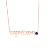 Thumbnail Image 0 of Blue Lab-Created Sapphire Zodiac Capricorn Necklace 10K Rose Gold 18"