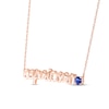 Thumbnail Image 1 of Blue Lab-Created Sapphire Zodiac Capricorn Necklace 10K Rose Gold 18"