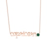 Thumbnail Image 0 of Lab-Created Emerald Zodiac Capricorn Necklace 10K Rose Gold 18"
