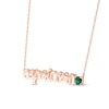 Thumbnail Image 1 of Lab-Created Emerald Zodiac Capricorn Necklace 10K Rose Gold 18"