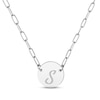 Thumbnail Image 1 of Paperclip Disc Script Name Necklace Sterling Silver 18"