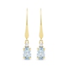 Thumbnail Image 1 of Oval-Cut Aquamarine & Diamond Dangle Earrings 1/20 ct tw 10K Yellow Gold