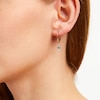 Thumbnail Image 3 of Oval-Cut Aquamarine & Diamond Dangle Earrings 1/20 ct tw 10K Yellow Gold