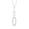 Thumbnail Image 0 of Linked Always Diamond Oval Chain Link Necklace 1/10 ct tw Sterling Silver & 10K Yellow Gold 18"