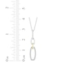 Thumbnail Image 2 of Linked Always Diamond Oval Chain Link Necklace 1/10 ct tw Sterling Silver & 10K Yellow Gold 18"