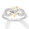 Thumbnail Image 0 of Diamond Heart & Infinity Ring 1/6 ctw 10K Two-Tone Gold