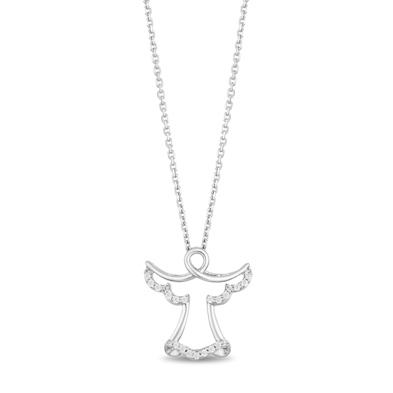 Hallmark Diamonds Angel Necklace 1/20 ct tw Sterling Silver 18"