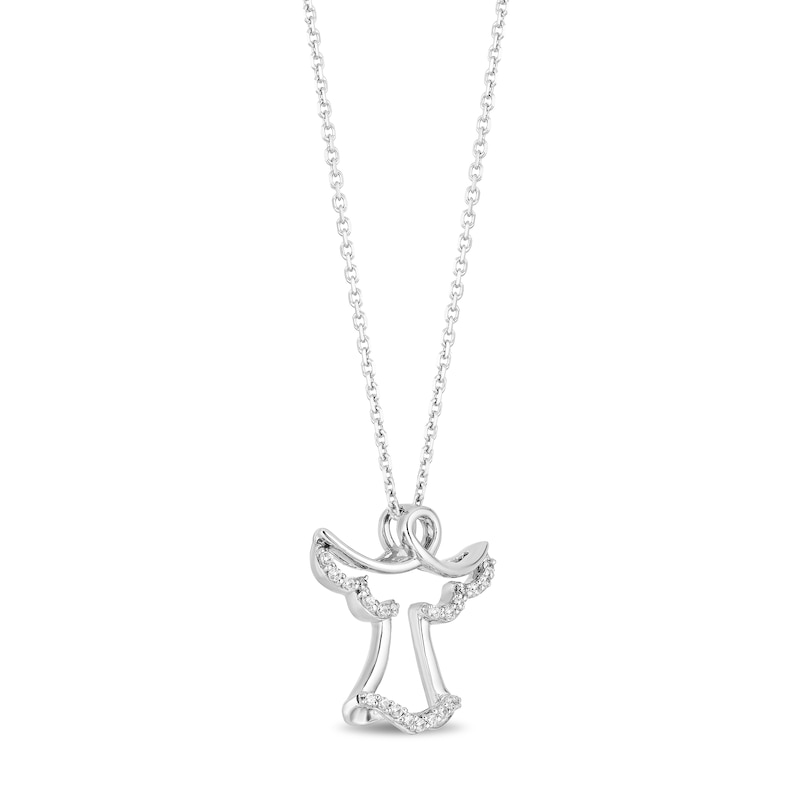 Hallmark Diamonds Angel Necklace 1/20 ct tw Sterling Silver 18"