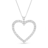 Thumbnail Image 0 of Lab-Created Diamonds by KAY Heart Necklace 1-1/2 ct tw Round-Cut 14K White Gold 18"