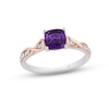 Thumbnail Image 0 of Hallmark Diamonds Amethyst Promise Ring 1/10 ct tw Sterling Silver & 10K Rose Gold