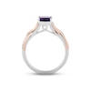 Thumbnail Image 1 of Hallmark Diamonds Amethyst Promise Ring 1/10 ct tw Sterling Silver & 10K Rose Gold