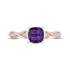 Thumbnail Image 2 of Hallmark Diamonds Amethyst Promise Ring 1/10 ct tw Sterling Silver & 10K Rose Gold
