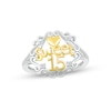 Thumbnail Image 0 of Diamond Quinceañera "Sweet 15" Ring Sterling Silver & 10K Yellow Gold