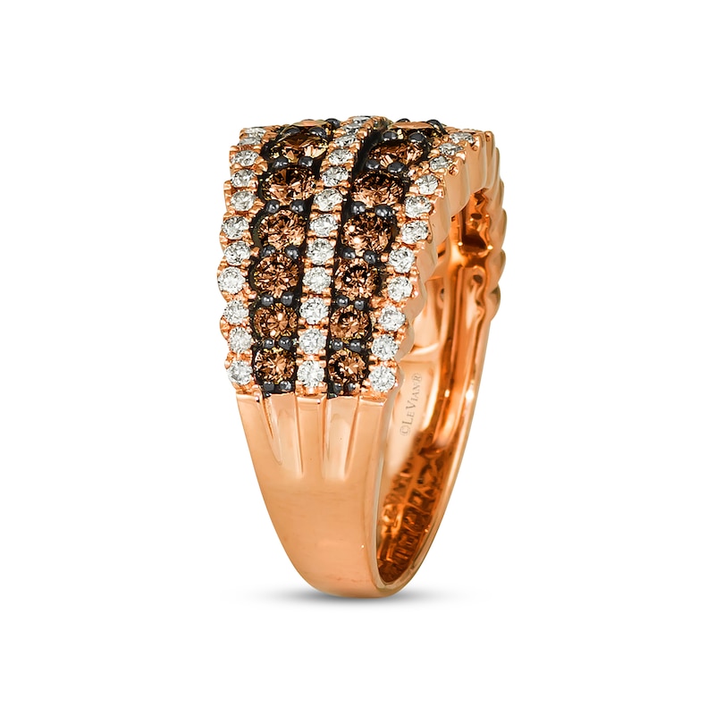 Le Vian Chocolate Waterfall Diamond Ring 1-5/8 ct tw 14K Strawberry Gold