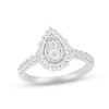 Thumbnail Image 0 of Diamond Pear Halo Promise Ring 1/10 ct tw Round-cut Sterling Silver