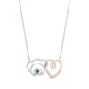 Thumbnail Image 0 of Hallmark Diamonds Puppy & Heart Necklace 1/15 ct tw Sterling Silver & 10K Rose Gold 18"