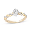 Thumbnail Image 0 of Hallmark Diamonds Multi-Stone Marquise Frame Diamond Ring 1/4 ct tw 10K Two-Tone Gold