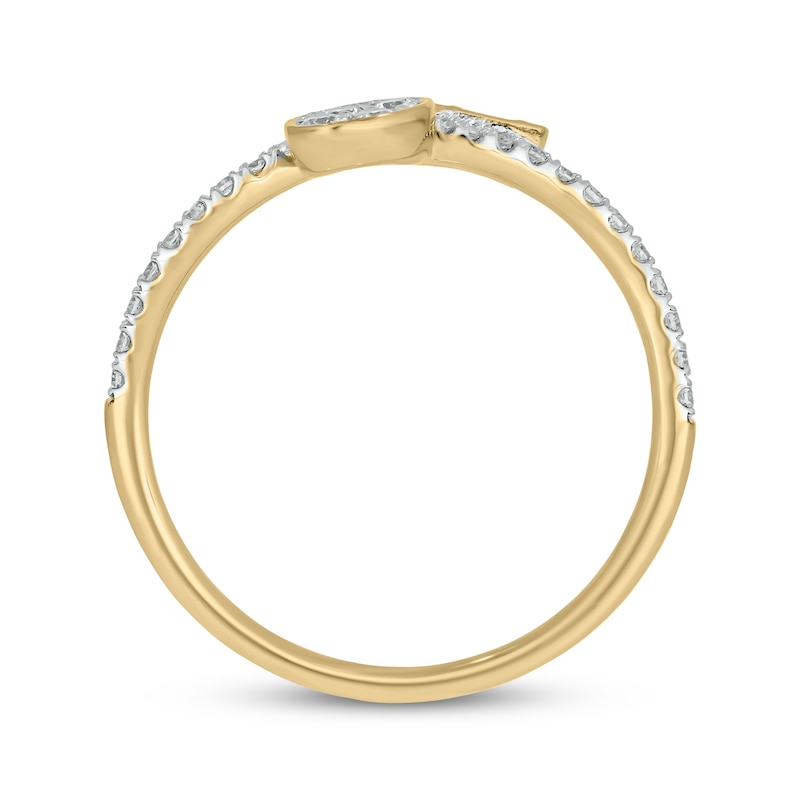 Multi-Diamond Bypass Ring 1/3 ct tw 10K Yellow Gold