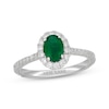 Thumbnail Image 0 of Neil Lane Oval-Cut Natural Emerald & Diamond Engagement Ring 1/2 ct tw 14K White Gold