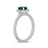 Thumbnail Image 1 of Neil Lane Oval-Cut Natural Emerald & Diamond Engagement Ring 1/2 ct tw 14K White Gold