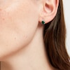 Thumbnail Image 3 of Cushion-Cut Lab-Created Emerald & White Lab-Created Sapphire Stud Earrings Sterling Silver