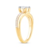 Thumbnail Image 1 of Princess & Round-Cut Diamond Engagement Ring 3/8 ct tw 14K Two-Tone Gold