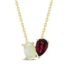 Thumbnail Image 0 of Toi et Moi Oval-Cut Opal & Pear-Shaped Rhodolite Garnet Necklace 10K Yellow Gold 18"