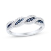 Thumbnail Image 0 of Diamond & Blue Sapphire Anniversary Twist Ring 1/6 ct tw 14K White Gold