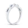 Thumbnail Image 1 of Diamond & Blue Sapphire Anniversary Twist Ring 1/6 ct tw 14K White Gold