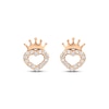 Thumbnail Image 1 of Children's Heart with Crown Cubic Zirconia Earrings 14K Rose Gold